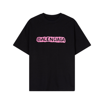 New Unisex Playful Logo Print Graphic Tee, Short Sleeve Casual T-Shirt