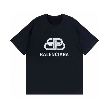 New Black Lock Logo Letter Graphic T-Shirt, Chest Print Short Sleeve Casual Tee