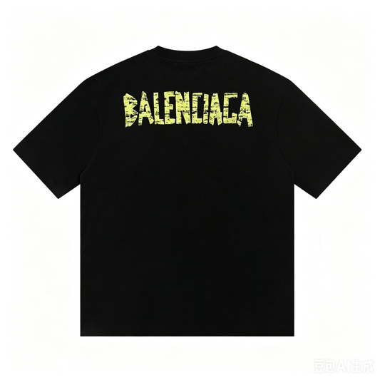 New Black Tape Letter Graphic T-Shirt, Crew Neck Short Sleeve Streetwear Tee