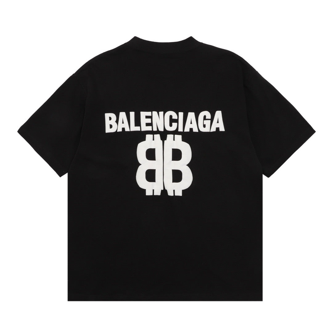 New Unisex Black Letter Logo Print Graphic Tee, Crew Neck Short Sleeve T-Shirt