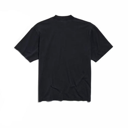 New Unisex Black Letter Heart Graphic T-Shirt, Crew Neck Short Sleeve Casual Tee