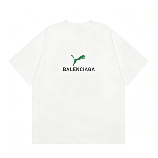 NEW Collab Letter Print Graphic Tee, Short Sleeve Casual T-Shirt