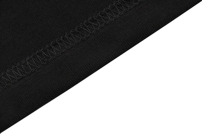 New Unisex Black T-Shirt with Blue Letter Logo Graphic, Crew Neck Short Sleeve Regular Fit Tee