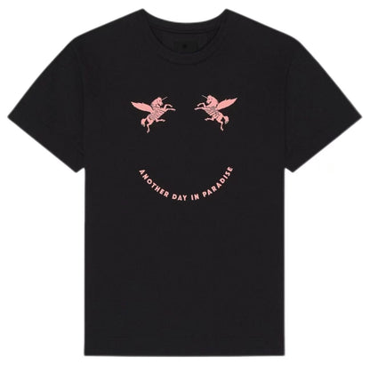 New Neck Pure Cotton T Shirt with Unicorn Graphic and Letter Print Design