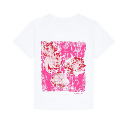 New Cotton T Shirt with Botanical and Floral Print