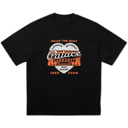 New Crew Neck Pure Cotton T Shirt with Heart-Shaped Letter Graphic Print Design